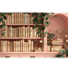 Pink Botanical Library – Floral Houseplants desk mat and mouse pad by PrintMyPad
