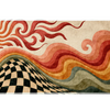 Retro Psychedelic Desert desk mat artwork in a wide product view