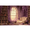 Purple Library – Vintage Reading Nook desk mat and mouse pad by PrintMyPad