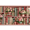 Pink Rose Bookshelf – Vintage Books desk mat and mouse pad by PrintMyPad