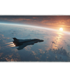 Futuristic Spaceship – Sci-Fi City at Sunset desk mat and mouse pad by PrintMyPad