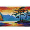 Landscape 36x16in custom mouse pad with vivid sunset island scene, stitched edge – PrintMyPad