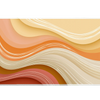 Warm Sunset Abstract Waves desk mat artwork in a wide product view