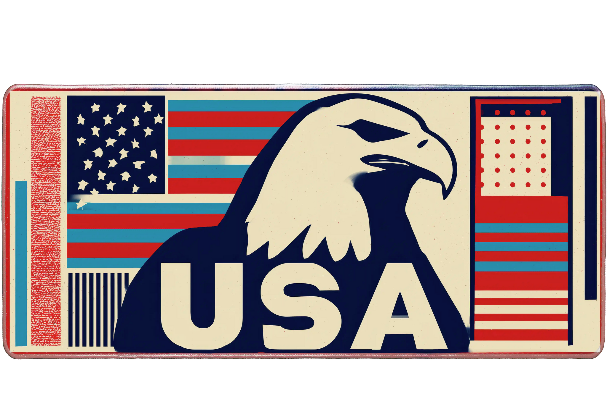 Pattern 900x400mm custom desk mat featuring USA flag and eagle design, washable surface – PrintMyPad