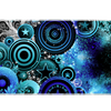 Y2K Blue Pop Art desk mat artwork in a wide product view