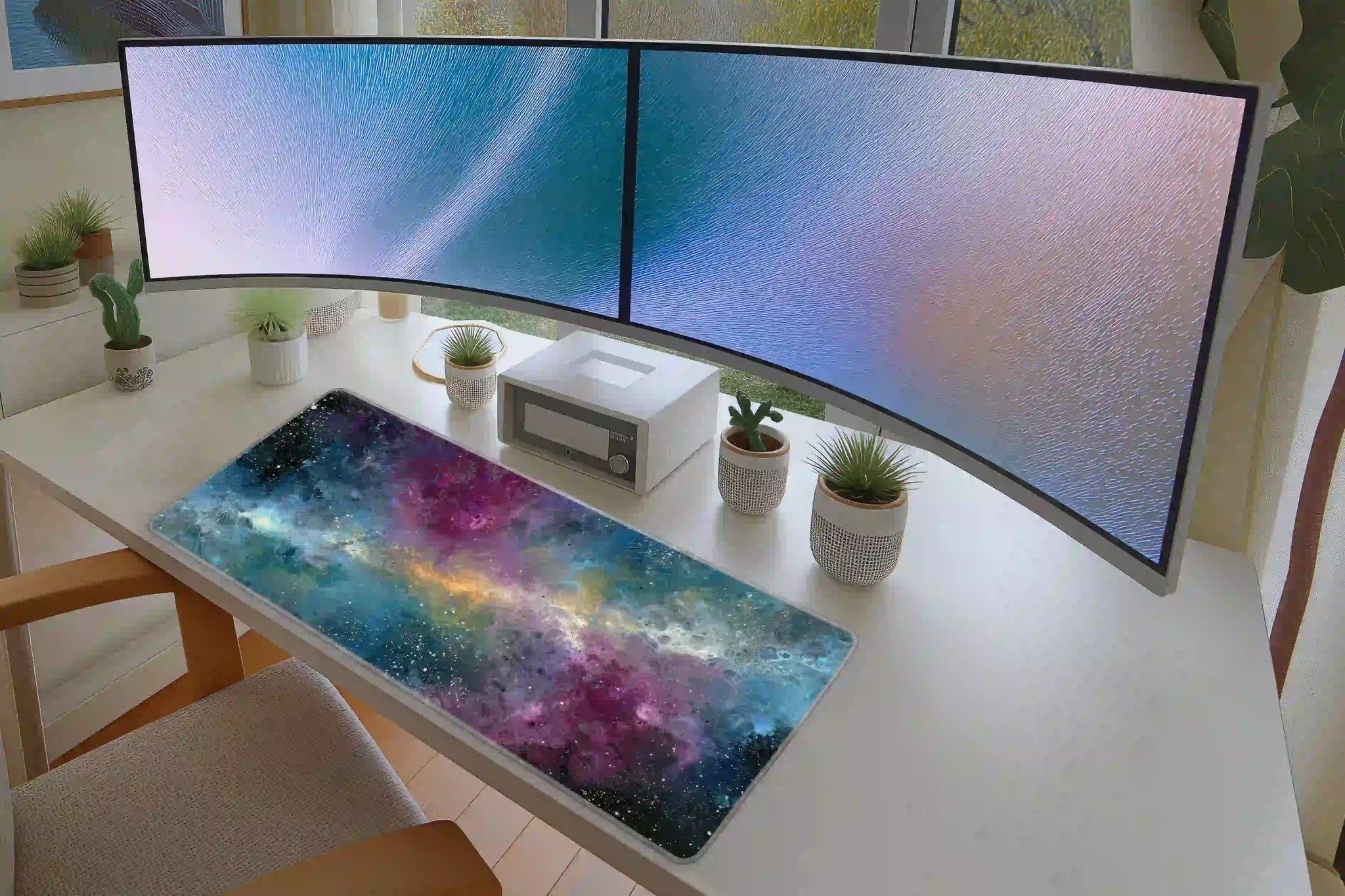Colorful Galaxy Nebula Abstract Space Desk Mat