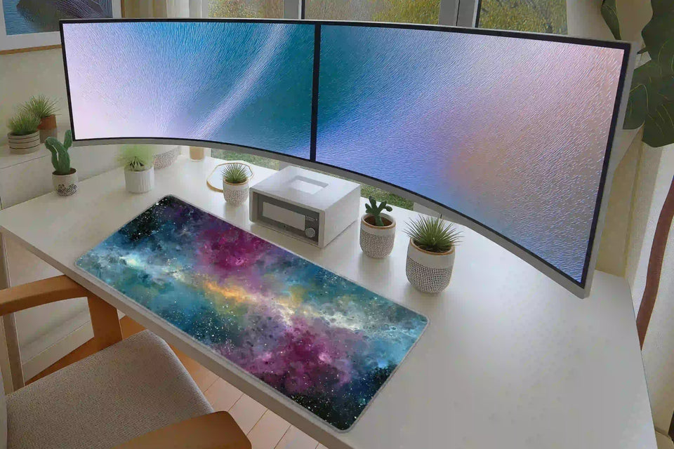 Colorful Galaxy Nebula Abstract Space Desk Mat
