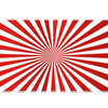 Wide Circus Sunburst desk mat with bold red-and-white big-top sunburst rays