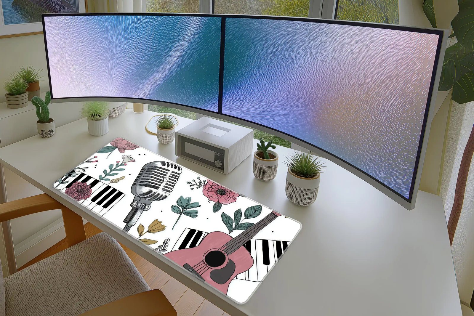 Vintage Music Floral Art Mousepad