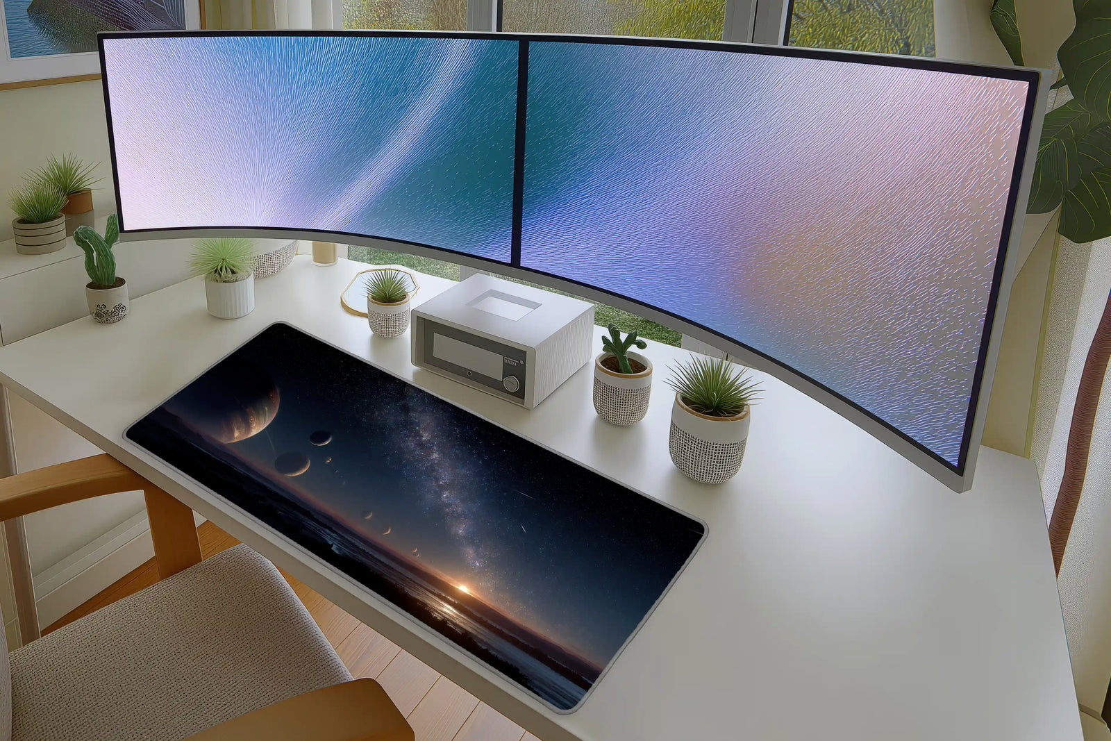Planetary Sunrise Mousepad – Sci-Fi Galaxy Space Art