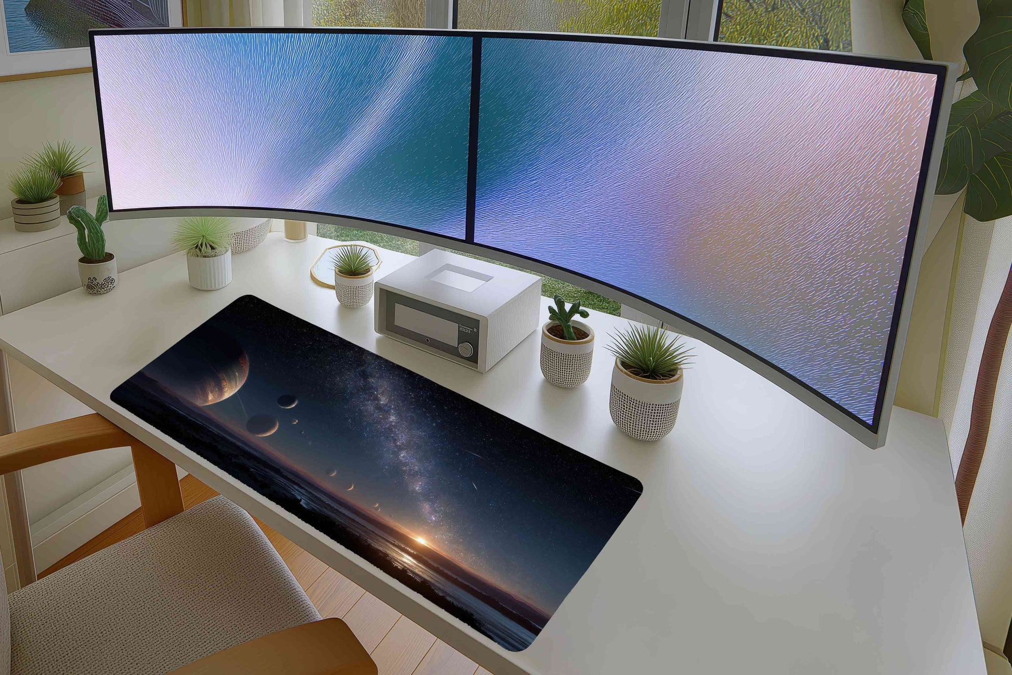Planetary Sunrise Mousepad – Sci-Fi Galaxy Space Art