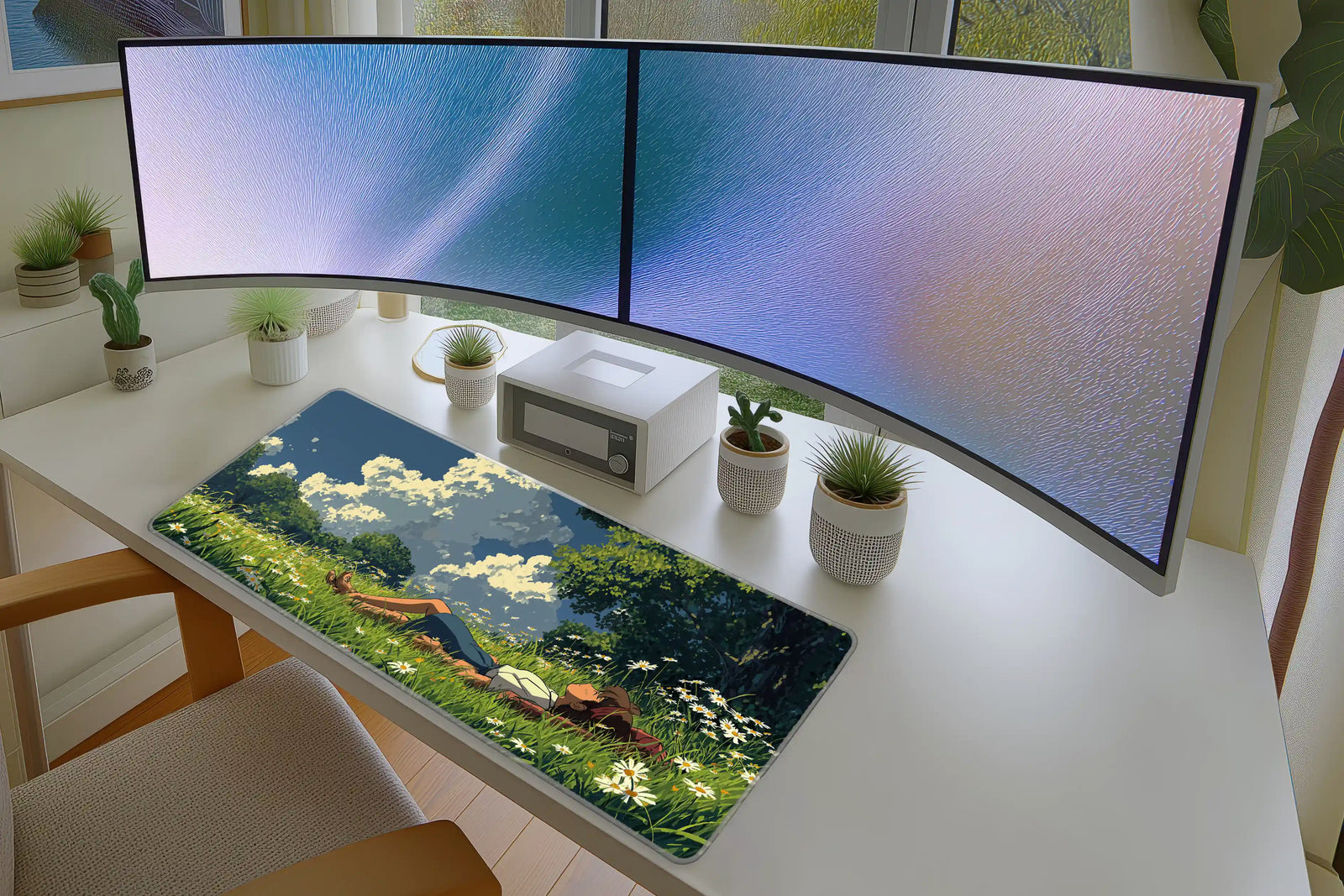 Field Day Dreamscape Desk Mat – Anime-Inspired Nature & Chill Vibes