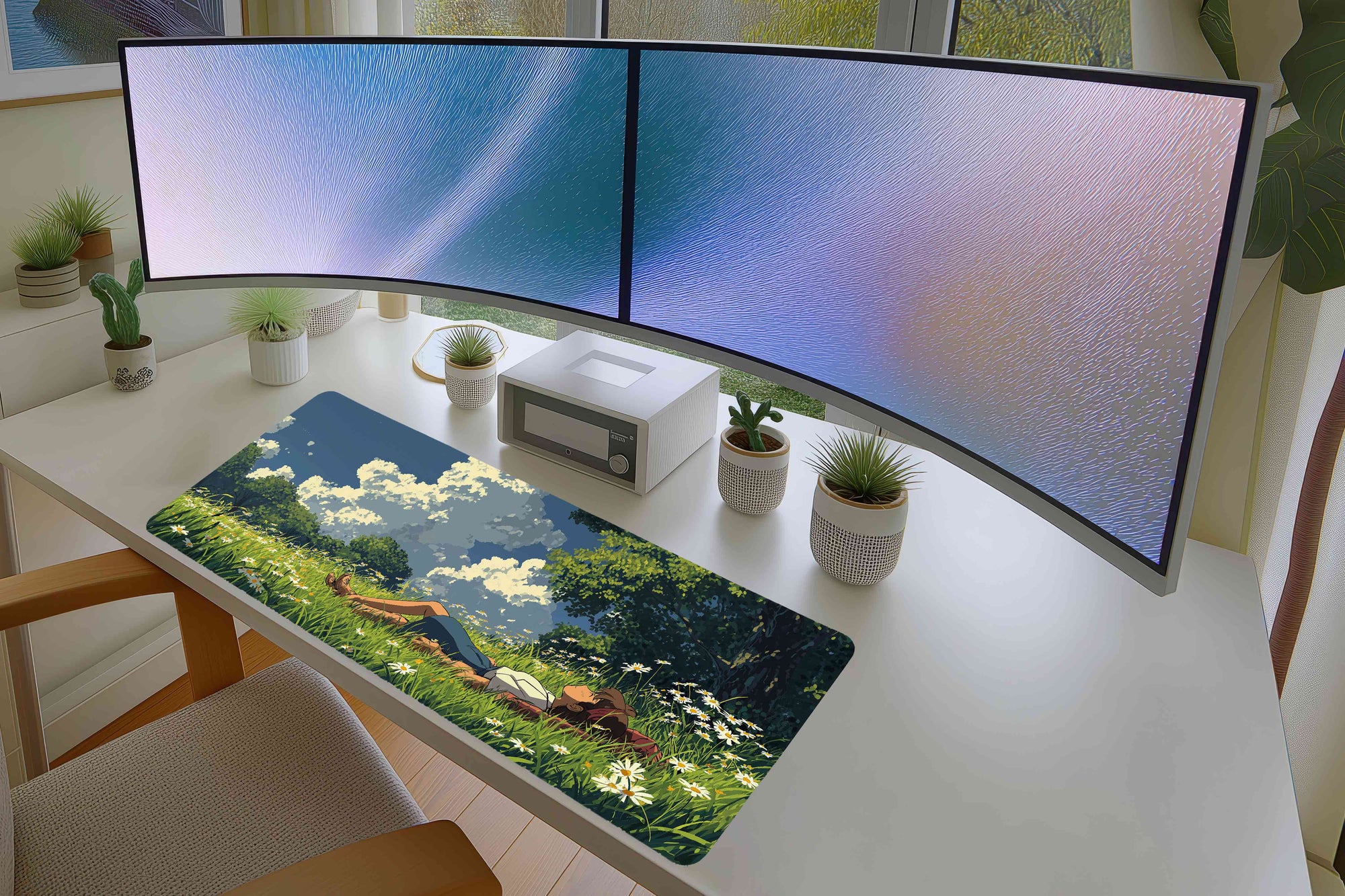 Field Day Dreamscape Desk Mat – Anime-Inspired Nature & Chill Vibes