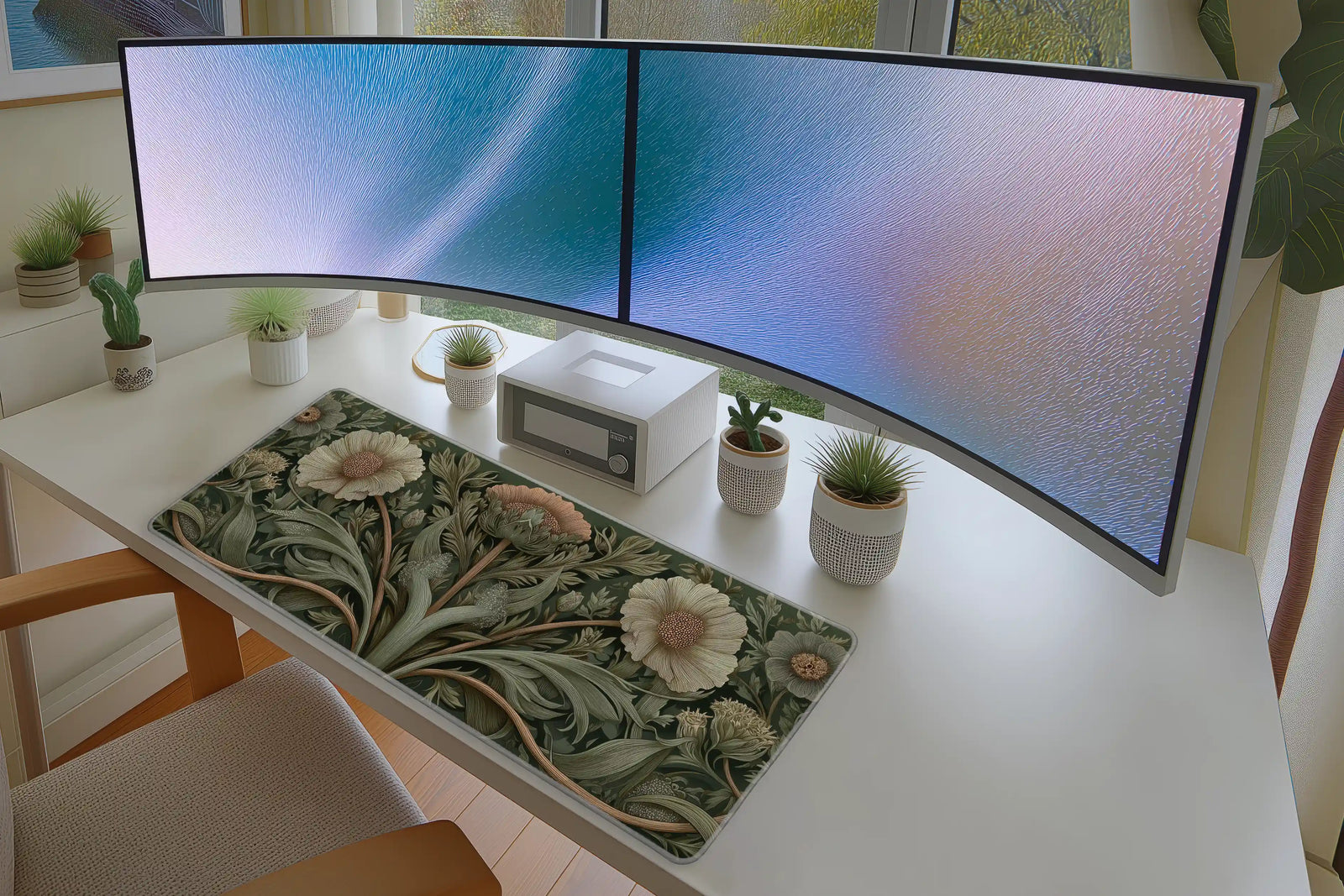 Elegant Botanical Floral Pattern Mousepad