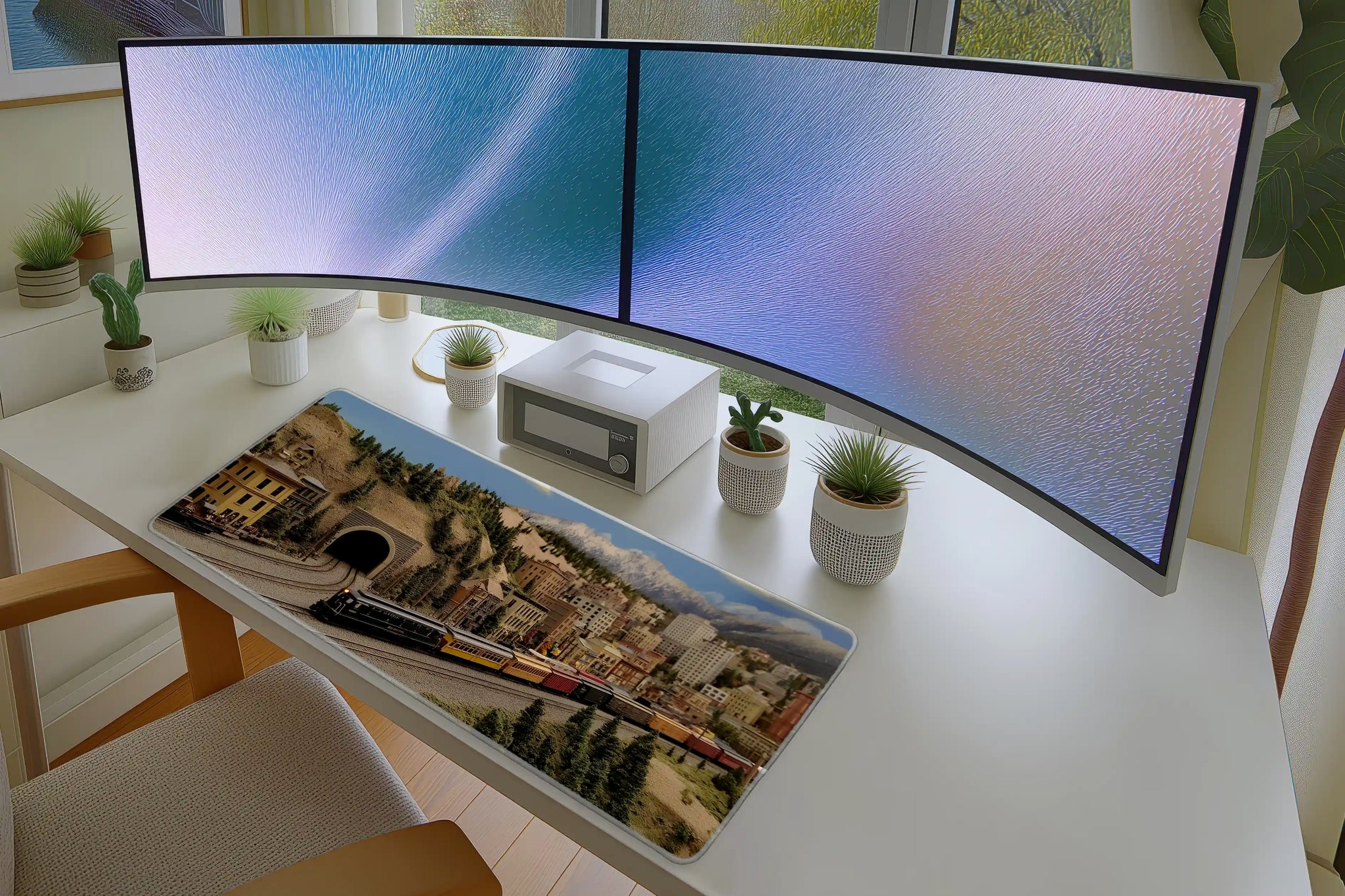 Miniature Train Town Mousepad – Scenic Model Railroad Art