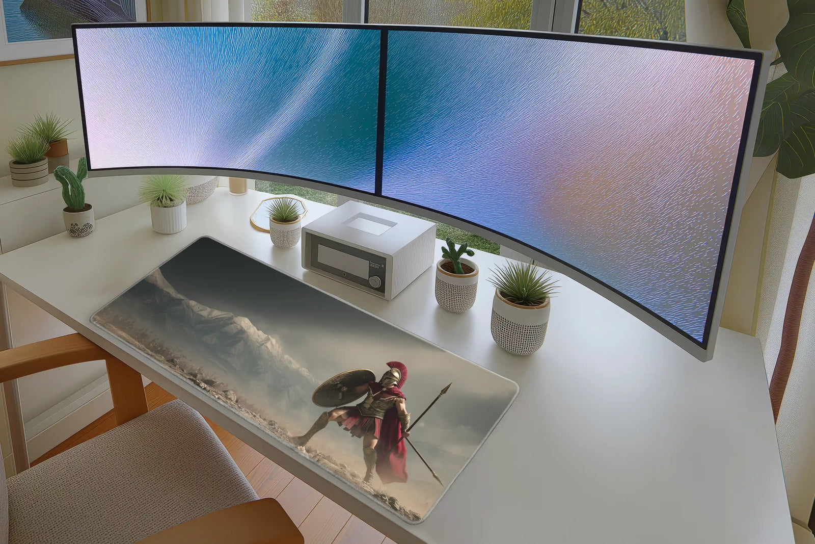 Spartan Warrior Battle Scene Mousepad