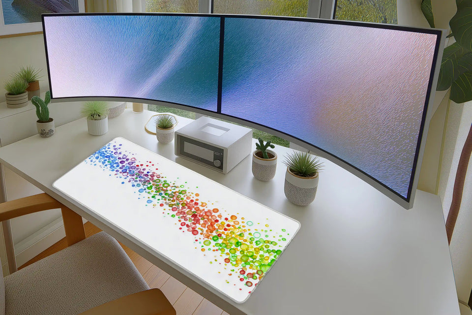 Rainbow Bubble Flow Mousepad – Colorful Abstract Design