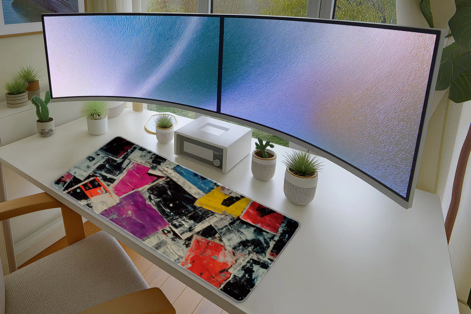 Urban Collage Mousepad – Grunge Abstract Street Art Mat