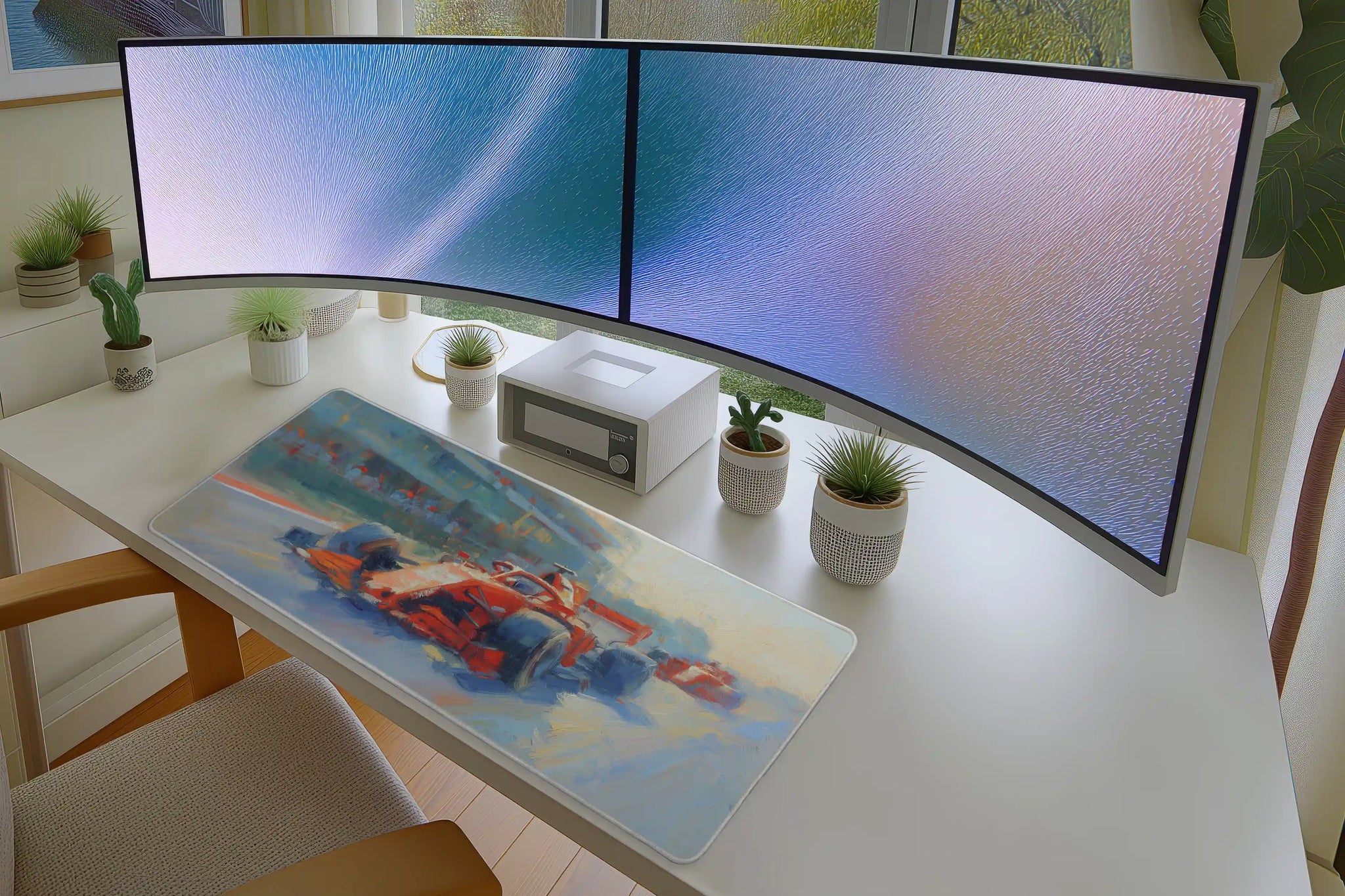 Formula Race Car Mousepad – Red F1 Style Oil Painting Art