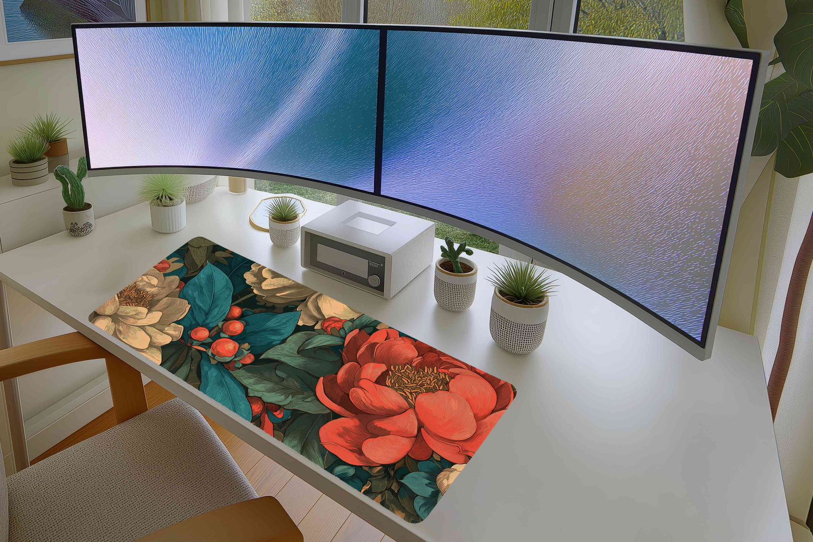 Vintage Floral Mousepad – Elegant Peonies & Botanical Pattern