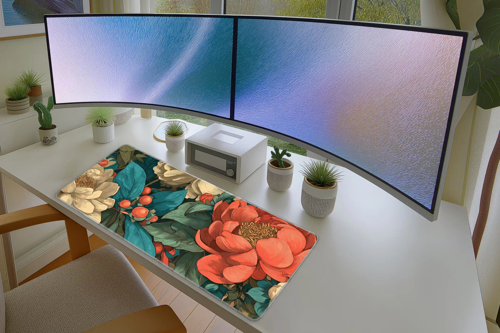 Vintage Floral Mousepad – Elegant Peonies & Botanical Pattern