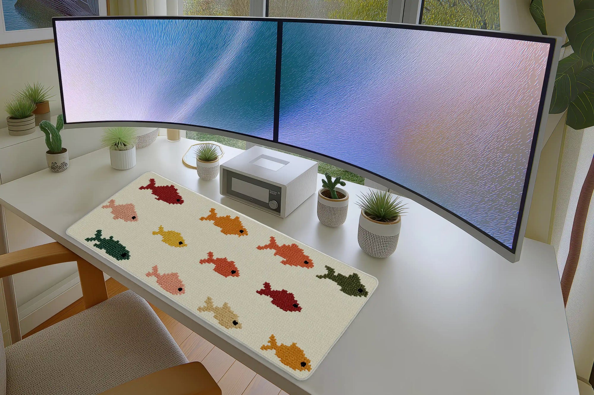 Cute Colorful Fish Pattern Mousepad