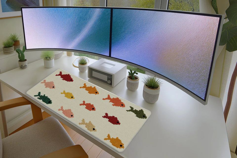 Cute Colorful Fish Pattern Mousepad