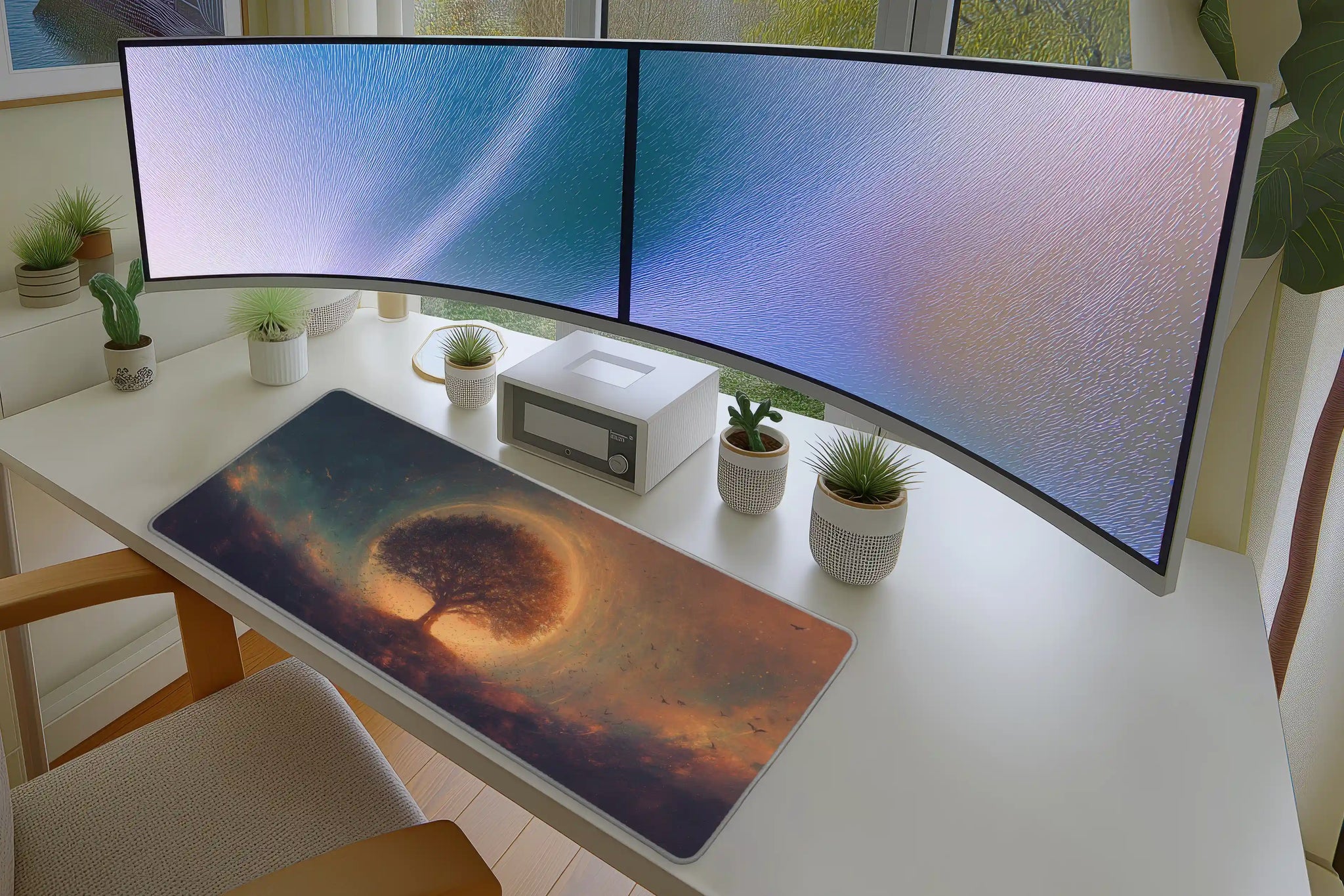 Fantasy Tree of Light Cosmic Landscape Mousepad