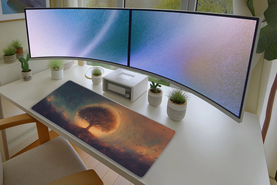 Fantasy Tree of Light Cosmic Landscape Mousepad