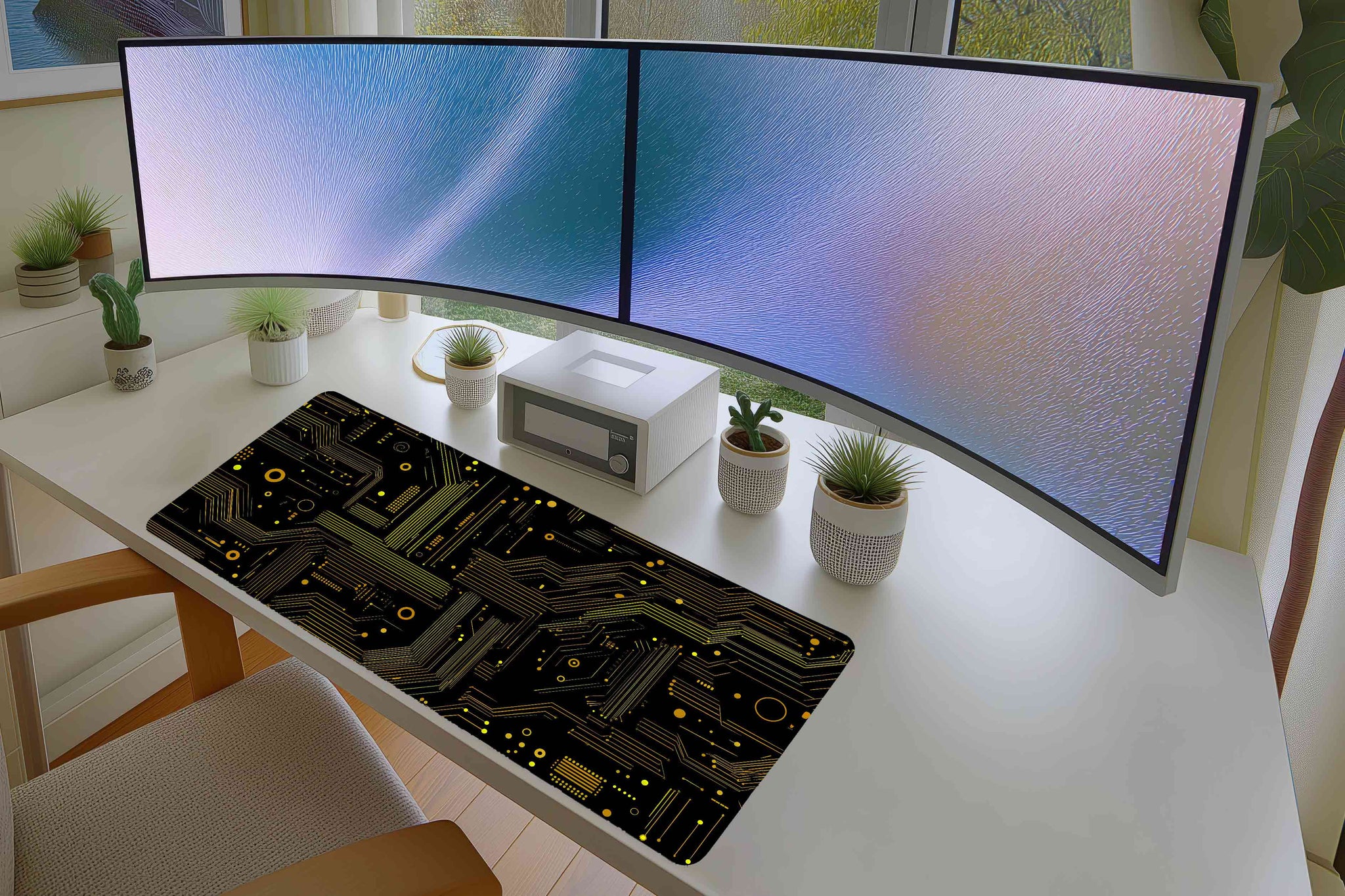 Futuristic Circuit Board Mousepad – Neon Tech Aesthetic