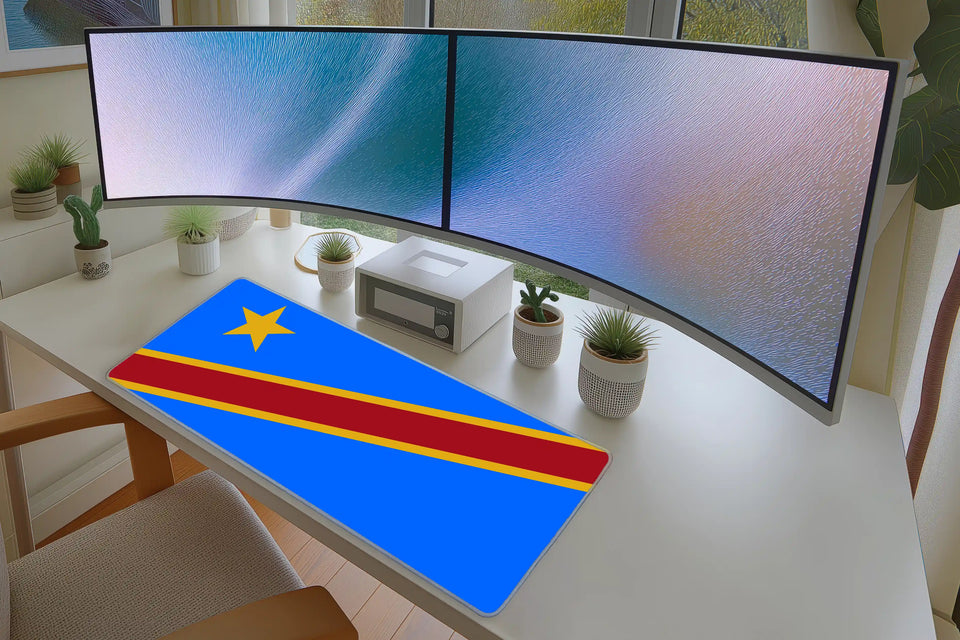 DR Congo Flag Desk Mat – Patriotic Gaming Mouse Pad for Fans