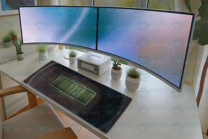 Football Stadium Aerial View Desk Mat – Game Day Overhead Print