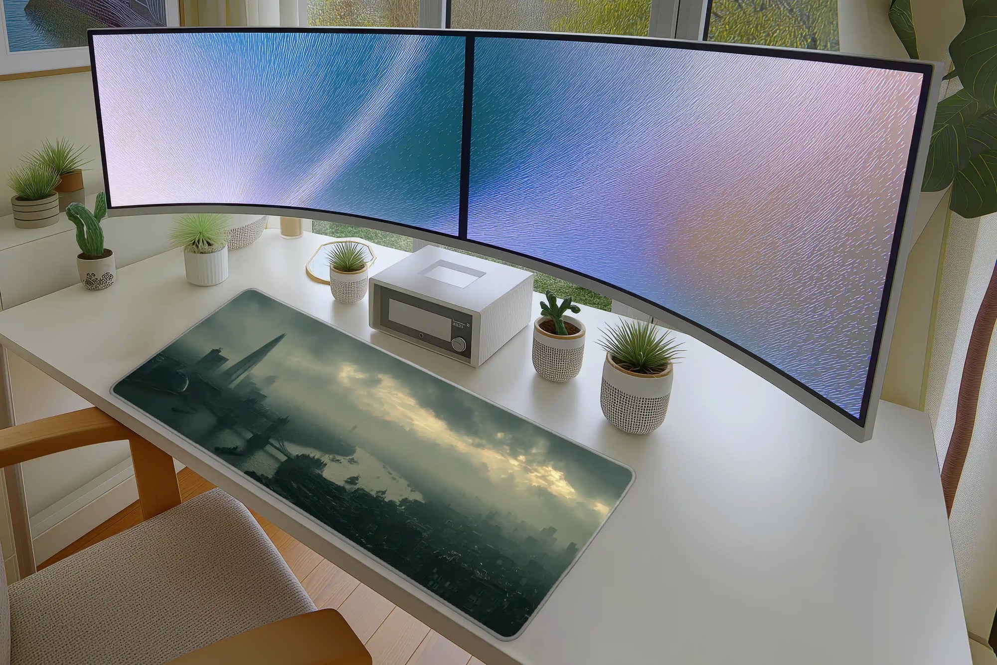 Moody London Skyline River Cityscape Mousepad