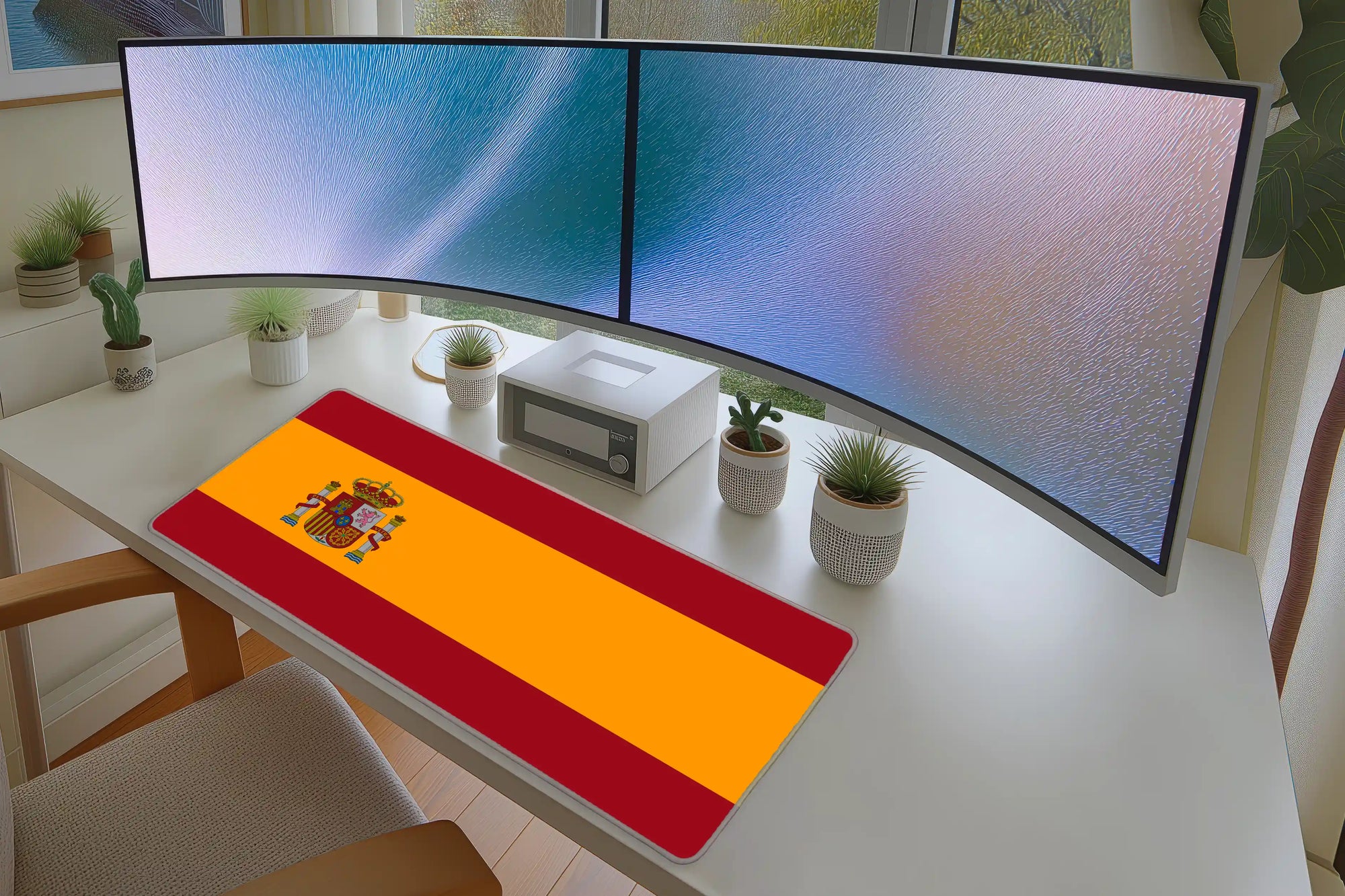Spain Flag Desk Mat – Patriotic Gaming Mouse Pad for Sports Fans