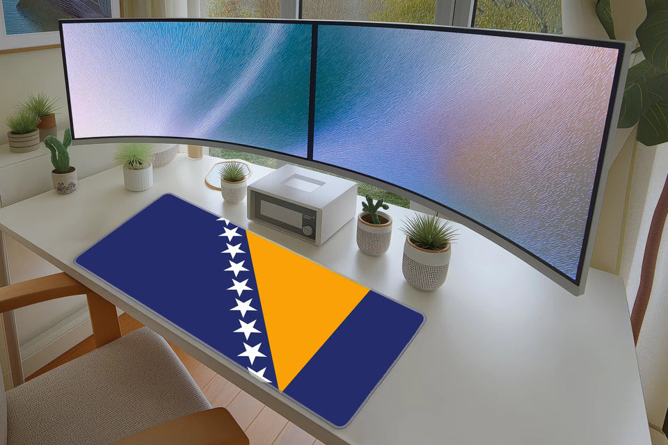 Bosnia Flag Desk Mat – Patriotic Gaming Mouse Pad for Sports Fans