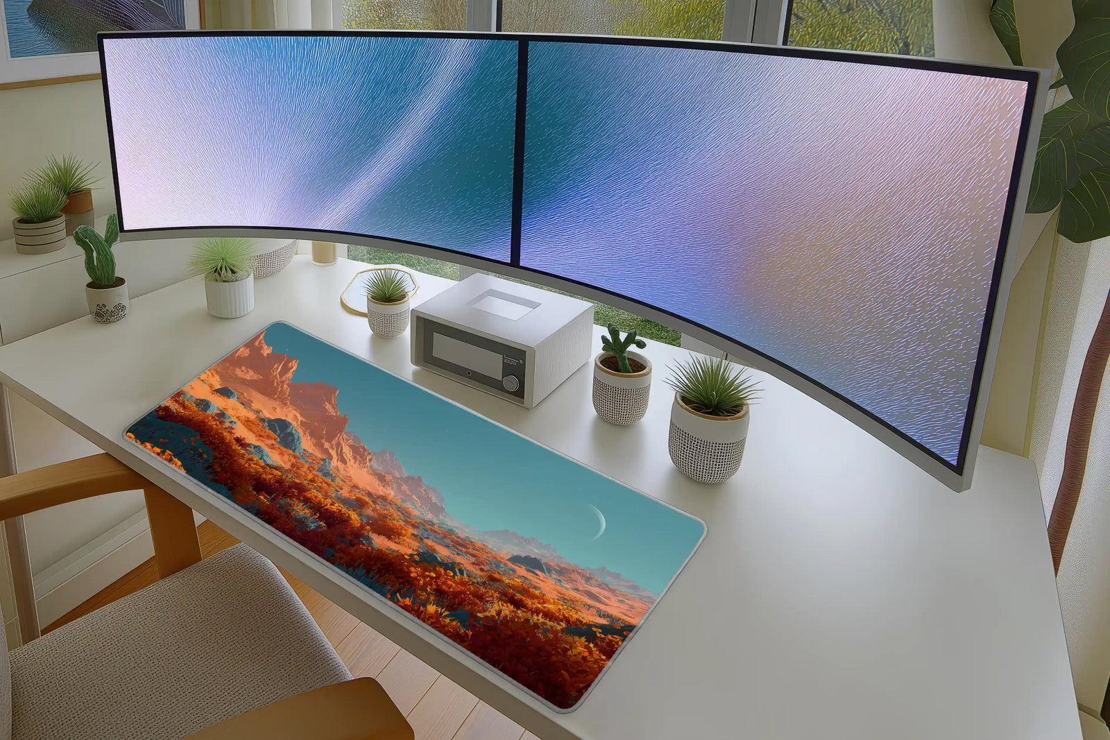 Alien Desert Mousepad – Surreal Martian Landscape Design