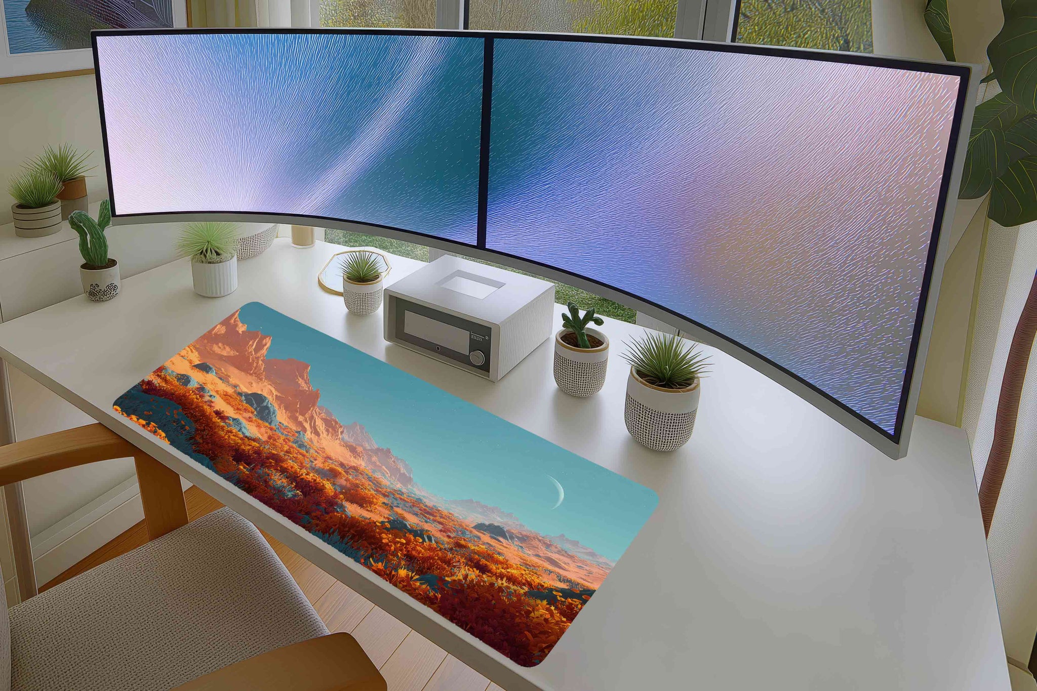 Alien Desert Mousepad – Surreal Martian Landscape Design