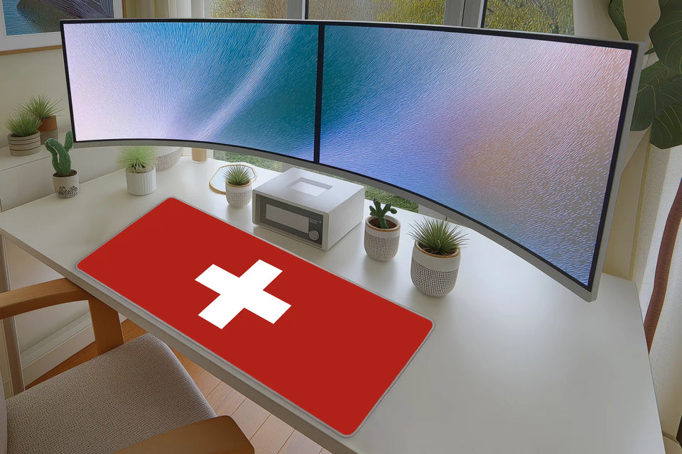 Switzerland Flag Desk Mat – Patriotic Gaming Mouse Pad for Fans