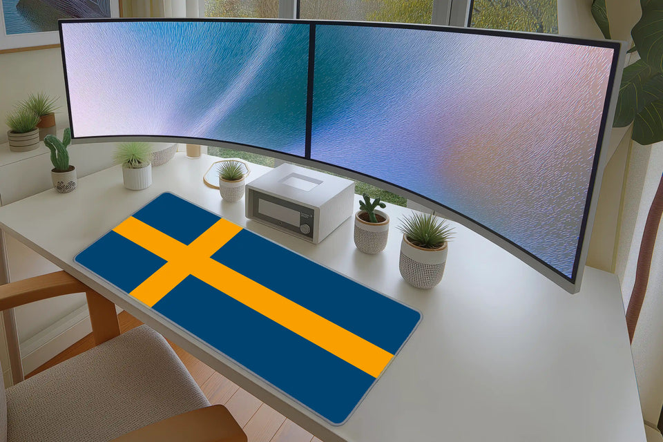 Sweden Flag Desk Mat – Patriotic Gaming Mouse Pad for Sports Fans