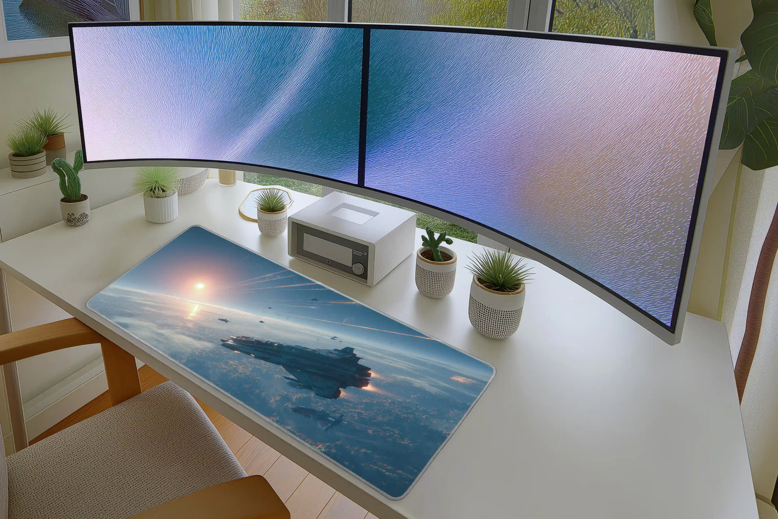 Epic Space Battle Mousepad – Futuristic Starship Warfare Scene