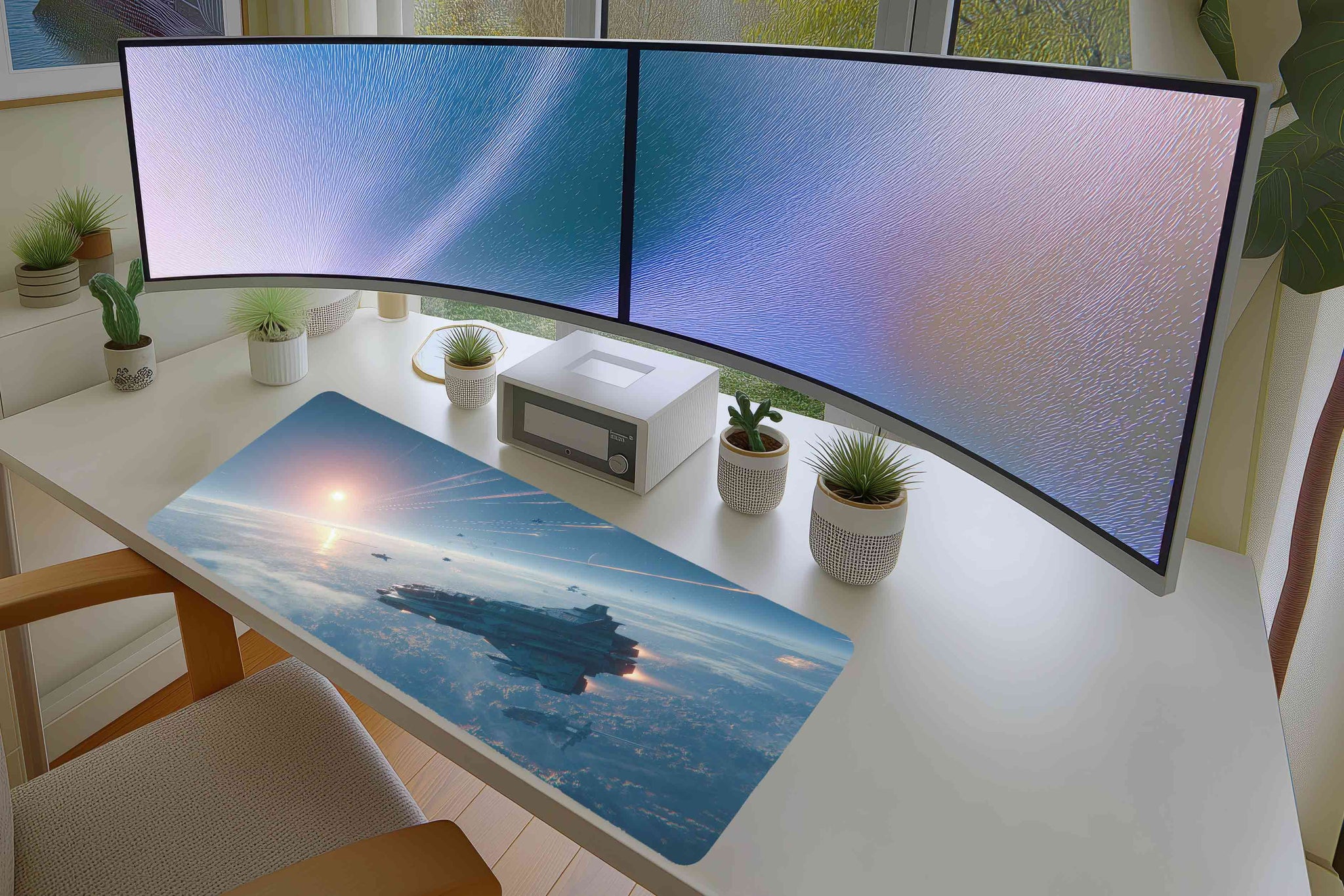 Epic Space Battle Mousepad – Futuristic Starship Warfare Scene