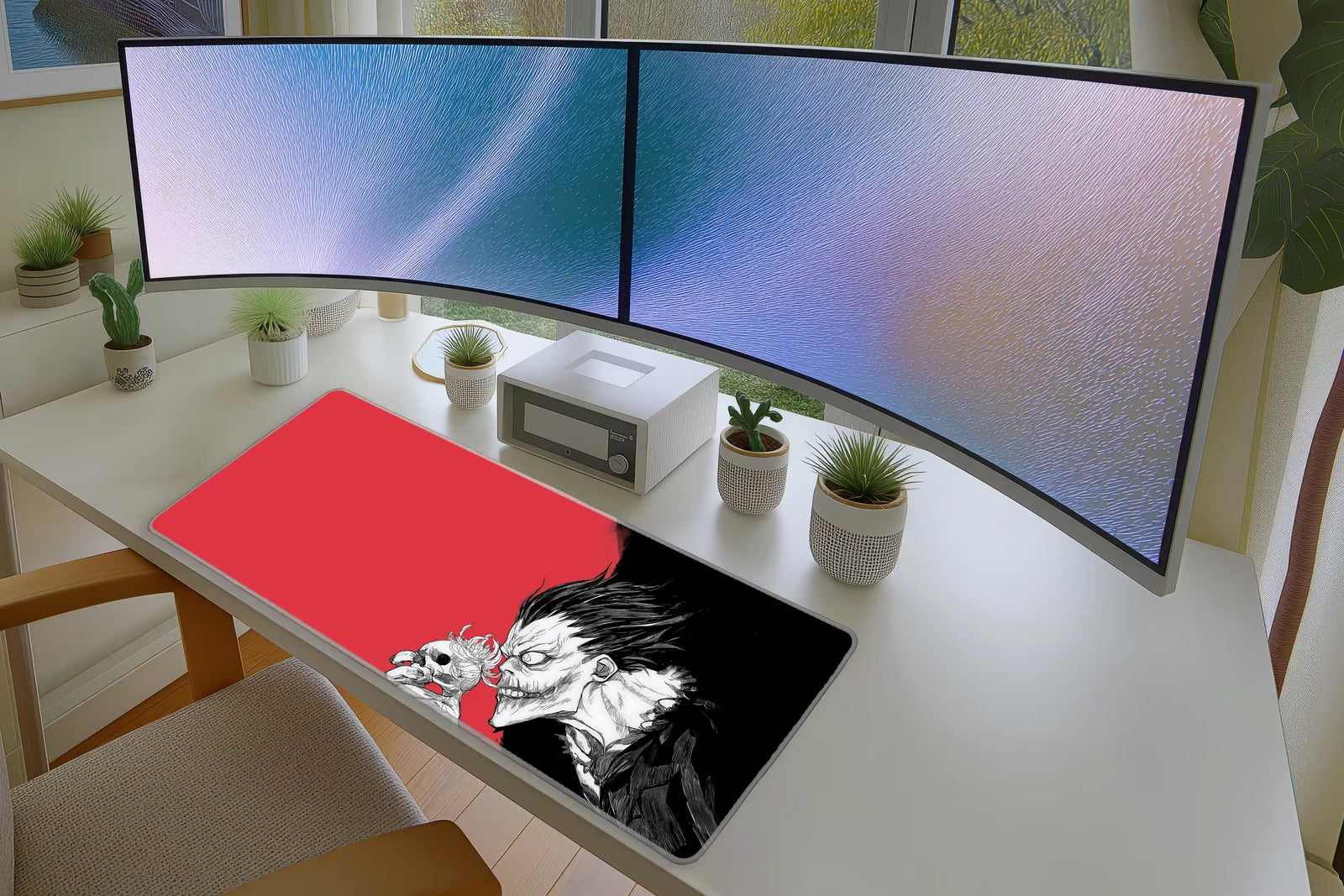 Red Shadow Demon Mousepad – Dark Anime Art Design