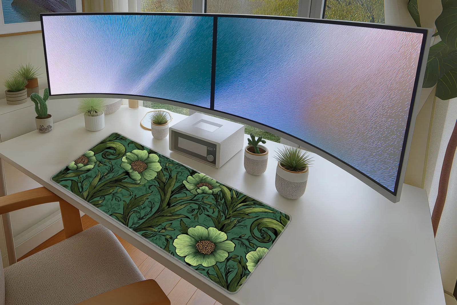 Vintage Botanical Floral Pattern Mousepad