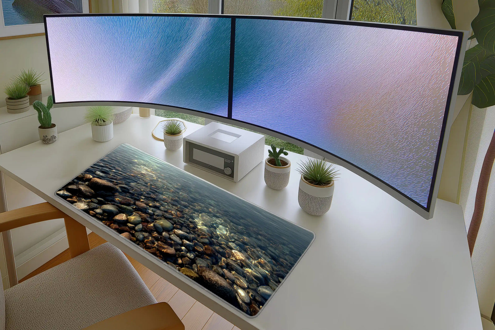 Clear Water Pebble Mousepad – Serene Lakebed Scene