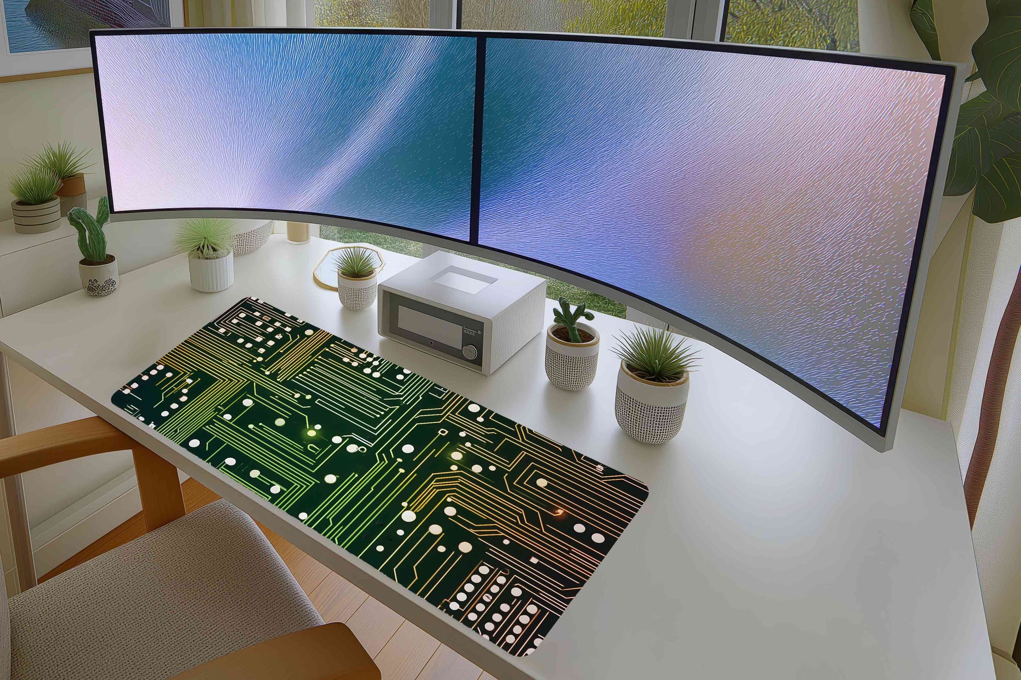 Neon Circuit Board Mousepad – Futuristic Tech-Inspired Design