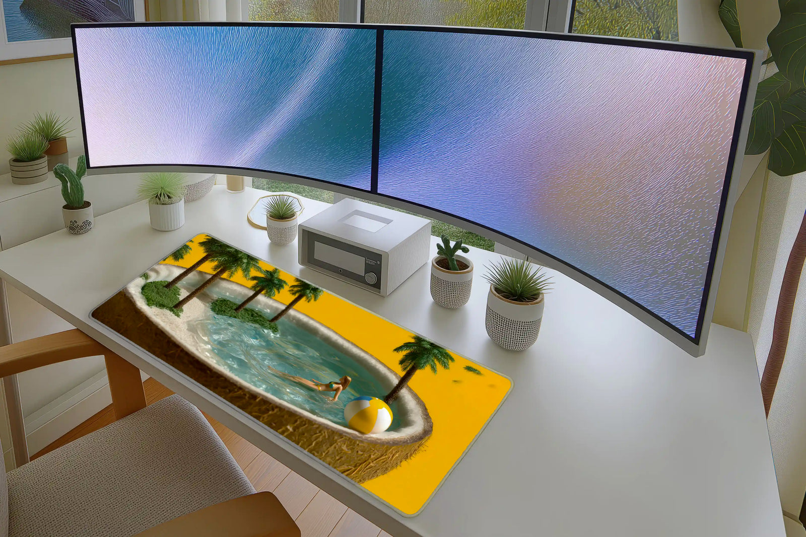 Tropical Coconut Island Beach Mousepad
