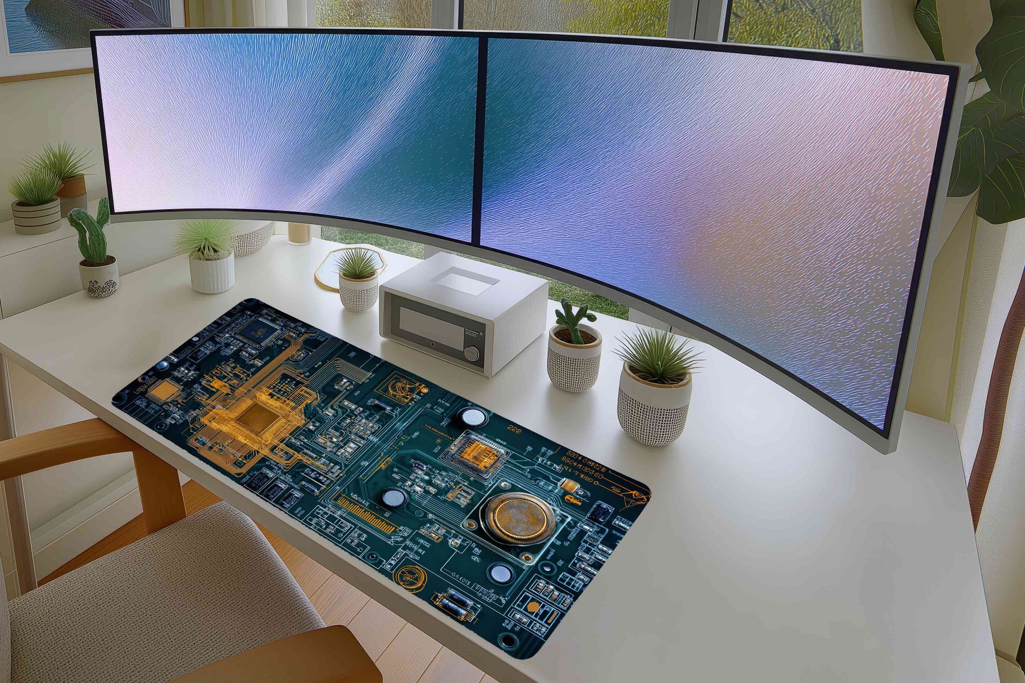High-Tech Circuit Board Mousepad – Futuristic PCB Design