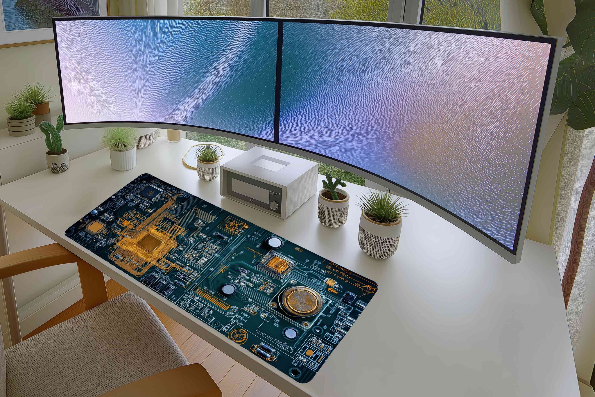 High-Tech Circuit Board Mousepad – Futuristic PCB Design