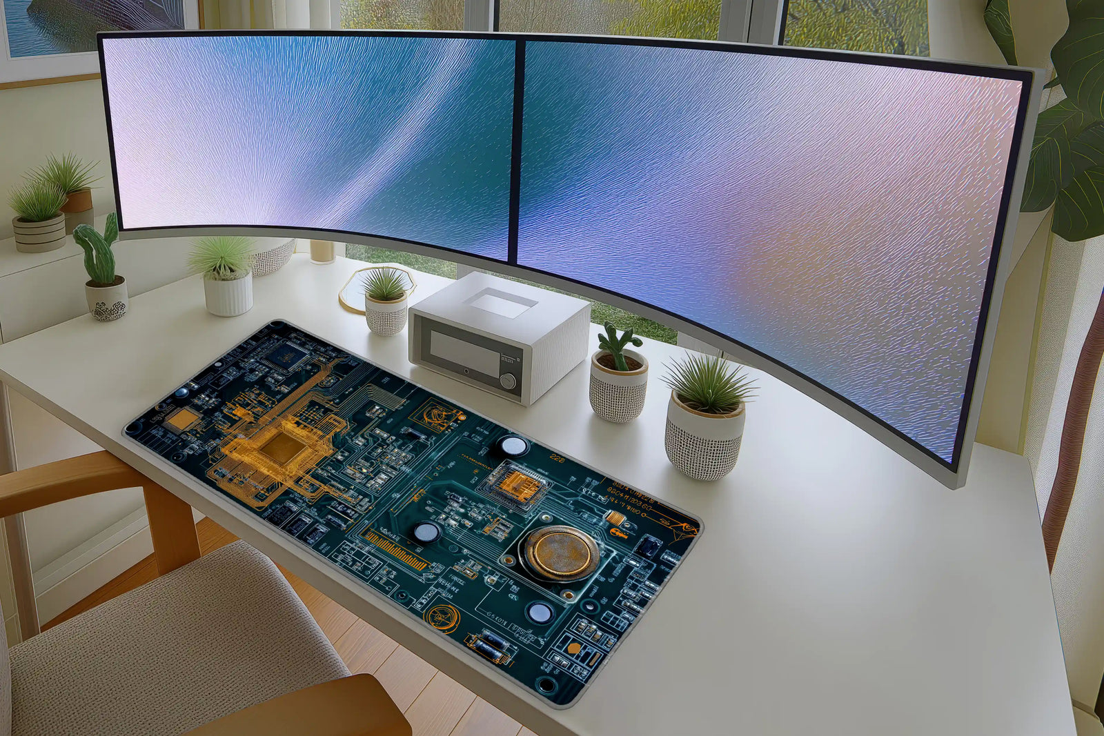 High-Tech Circuit Board Mousepad – Futuristic PCB Design
