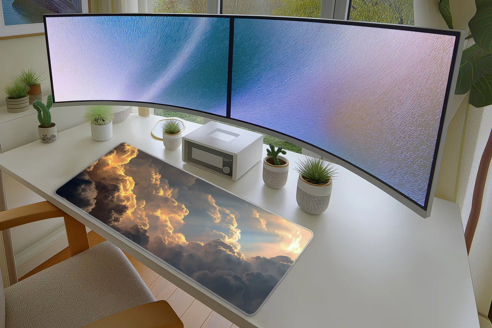 Radiant Sunset Cloudscape Mousepad – Dreamy Sky Aesthetic